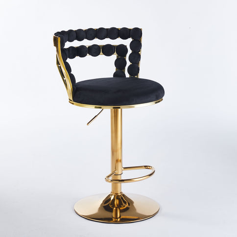 Modern Bar Chair With Iron Tube Legs, Soft Cushions And Comfortable Backrest (Set of 2)