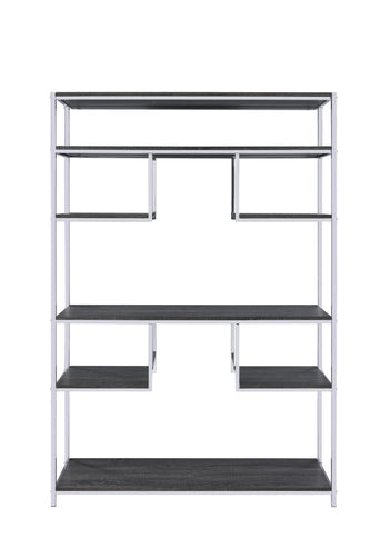 Vonara - Bookshelf - Chrome / Gray / Oak