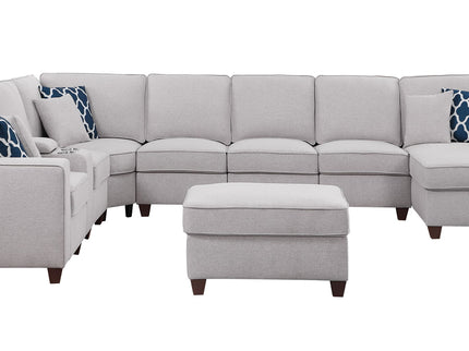 Eric - 9 Piece Upholstered Sectional With Ottoman
