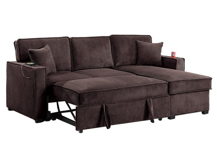 Convertible Sectional With USB / USB - C Port, Storage Chaise, Pull-Out Bed