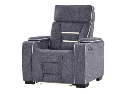 Austin - Recliner With Storage Arms - Gray