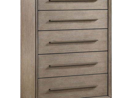 Prescott - 5 Drawer Bedroom Chest With Mitered Trim - Taupe