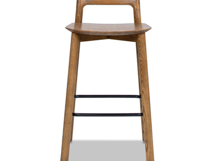 Sven - Modern Minimalist Low Back Counter Stool - Dark Brown Walnut