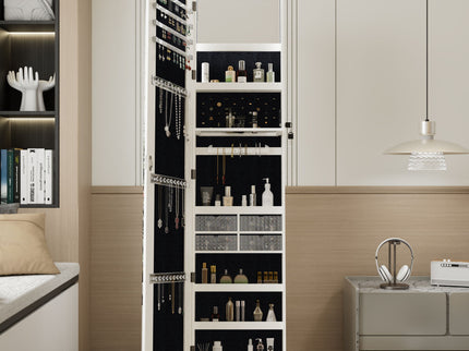 Swivel Jewelry Cabinet With Full Length Mirror