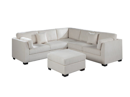 Contemporary L - Sectional Sofa Set With Ottoman And Pillows