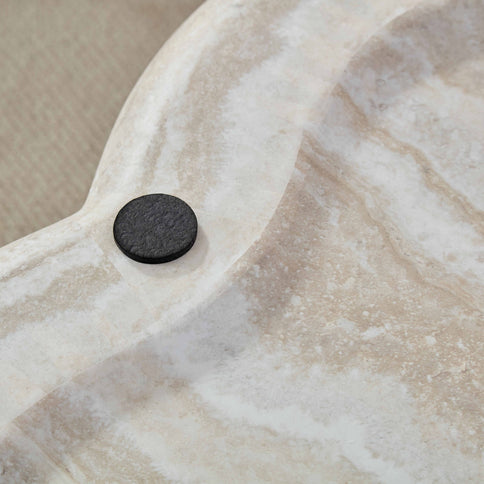 Clover Round Coffee Table With Open Storage - Marble