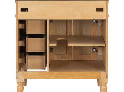 Modern Bathroom Vanity With Ceramic Sink, Soft Close Doors, Adjustable Shelves