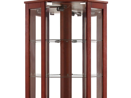 6 Shelf Corner Curio Display Cabinet With Lights, Mirrors And Adjustable Shelves (E26 Light Bulb Not Included)