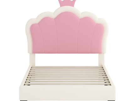 Upholstered Princess Platform Bed With Crown Headboard