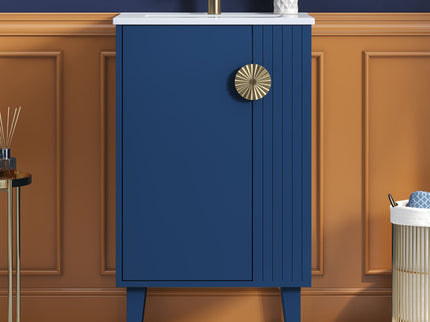 Bathroom Vanity With Sink, Soft-Close Door, Half-Moon Pulls