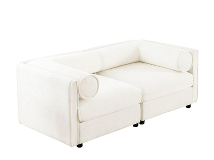Stylish Sofa With Storage Seat And Cylindrical Backrest