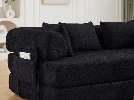 Convertible Sleeper Sofa Bed With Cylindrical Pillow