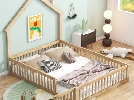 House Platform Bed With Guardrail