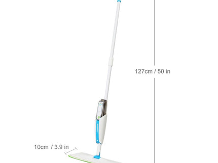 Superfine Fiber Washable Mat Spray Mop With 300Ml Reusable Bottle For Various Floors - Blue