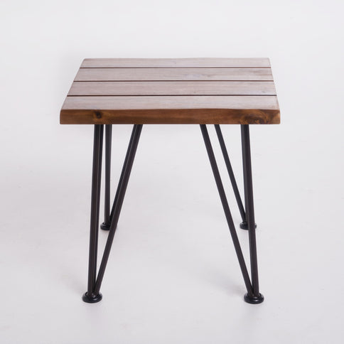 Zion - Outdoor Industrial Iron And Coffee Table - Teak