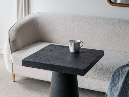 Square Side Table With Pedestal Base