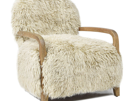 Enchante - New Zealand Sheepskin Accent Arm Chair - Taupe / Natural