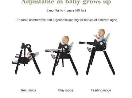Convertible Baby High Chair To Rocker With 5 Point Harness