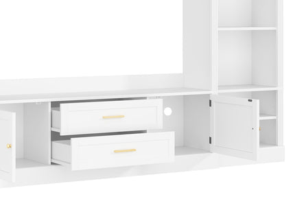 Elegant Entertainment Center Wall Unit With Bookshelves
