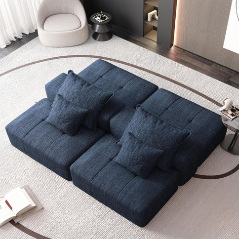 Modern Oversized Diy Combination Modular Sectional Sofa & Pillows