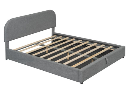 Upholstered Platform Bed With Hydraulic Storage System