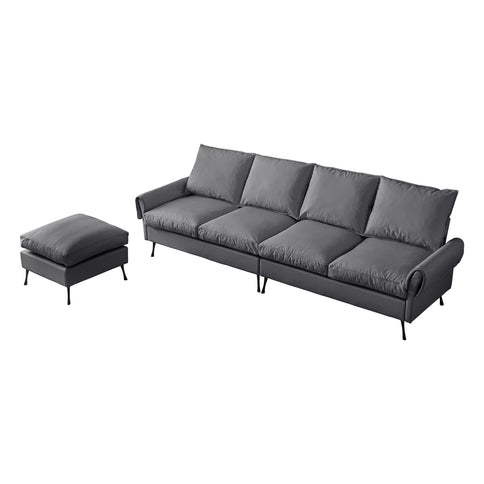 Modern Sectional Technical L-Shaped Sofa Couch With Convertible Ottoman