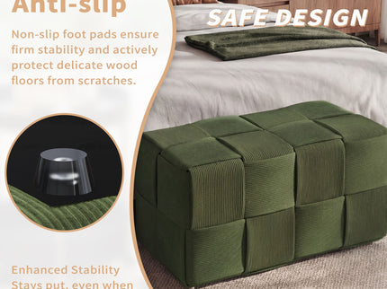 Modern Ottoman Foot Rest With Woven Design