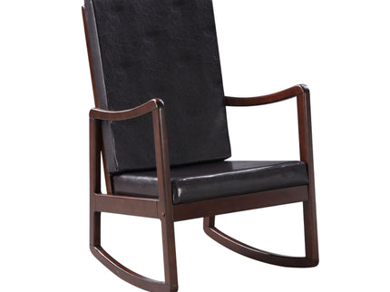 Raina - Synthenic Leather Rocking Chair - Espresso
