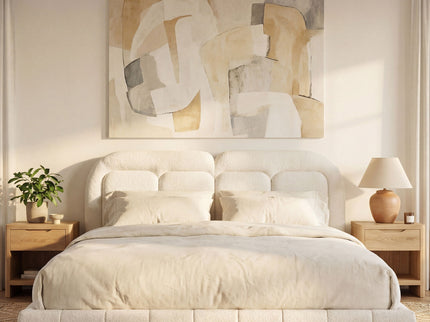 Upholstered Platform Bed With Tufted Headboard