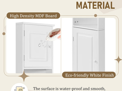 Multi Functional Corner Cabinet With Adjustable Shelves And 2 Doors