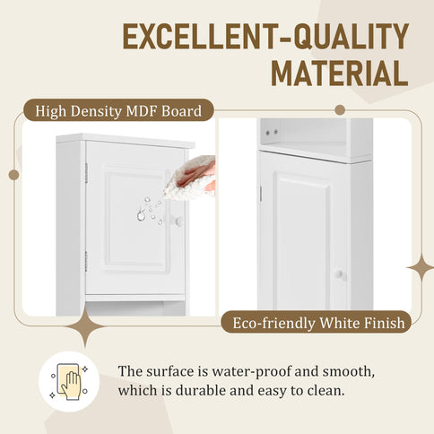Multi Functional Corner Cabinet With Adjustable Shelves And 2 Doors