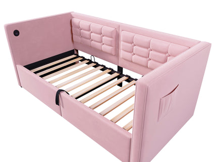 Upholstered Daybed With Hydraulic Storage And USB / Type - C Charging