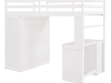 Loft Bed With Drawers, Desk, And Wardrobe