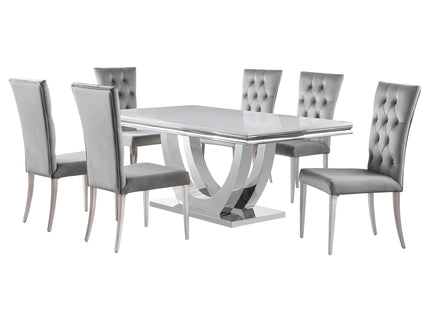 Kerw - 7 Piece Rectangular Dining Table Set - Gray