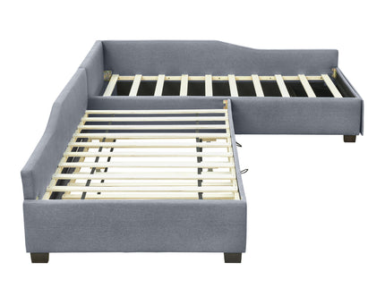 Upholstered Double Daybed With Trundle And Drawer
