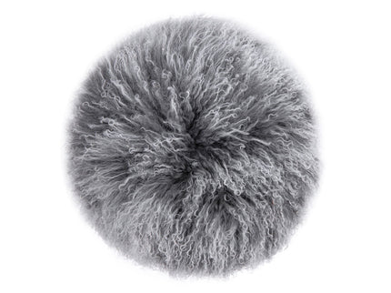 Alberta - Mongolian Sheepskin Round Ottoman