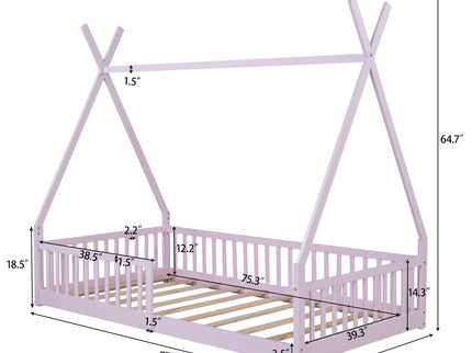 House Shaped Design Bed With Fence