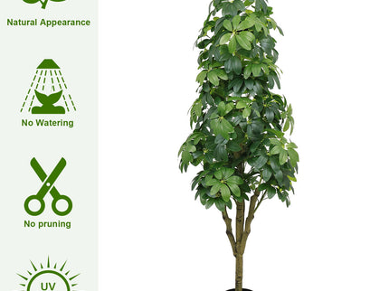 Realistic Faux Tree With Lifelike Foliage For Indoor And Outdoor Use - Green