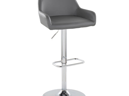 Daniella - Contemporary Adjustable Barstool With Swivel With Rounded Rectangle Footrest (Set of 2)