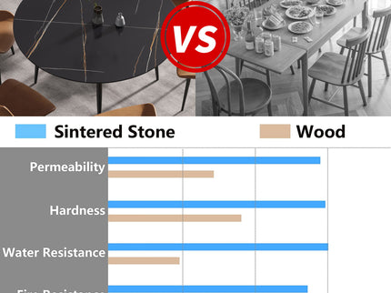 Modern Man-Made Stone Round Dining Table-Position For 6 People
