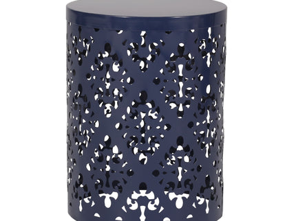 Modern Iron Cut Design End Table (Set of 2) - Navy Blue