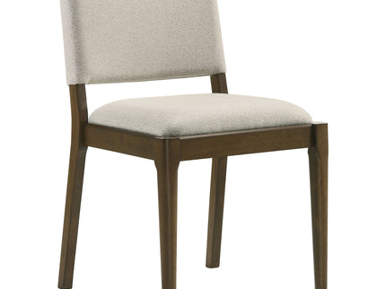 Crispin - 5 Piece Round Dining Table Set With Upholstered Chairs - Brown