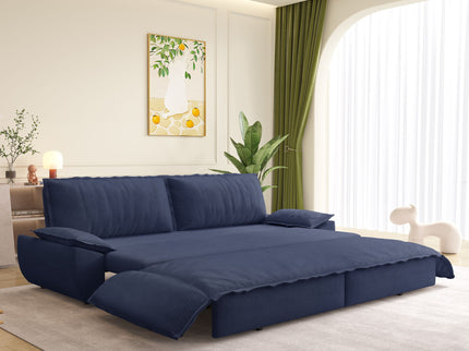 Queen Pull Out 3 In 1 Convertible Sleeper Sofa Bed - Blue