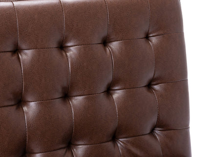 Contemporary Accent Chair With Tufted Waffle Stitch - Dark Brown