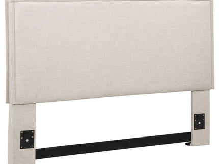 Queen / Full Size Upholstered Headboard With Flange Details - Sand