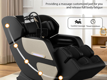 Massage Chair Recliner With Zero Gravity With Full Body Air Pressure - Black / Blue / Gold