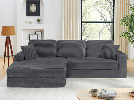 Modern Minimalist L Shape Modular Sectional Sofa, Couch