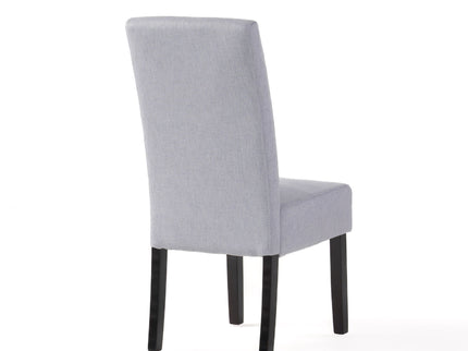 Amaranthine - Upholstered Dining Chair With High Back And Wood Legs (Set of 2) - Light Gray