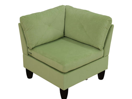 Modular L - Shaped Sectional Sofa, 6 Seater, 4 Piece Couch With Chaise - Green