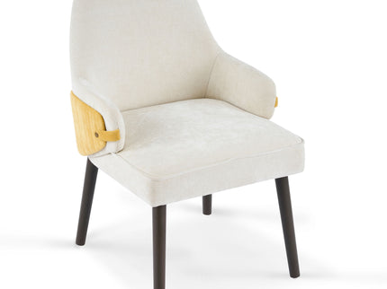 Indoor Dining Chair (Set of 2) With Sturdy Frame - Beige / Yellow